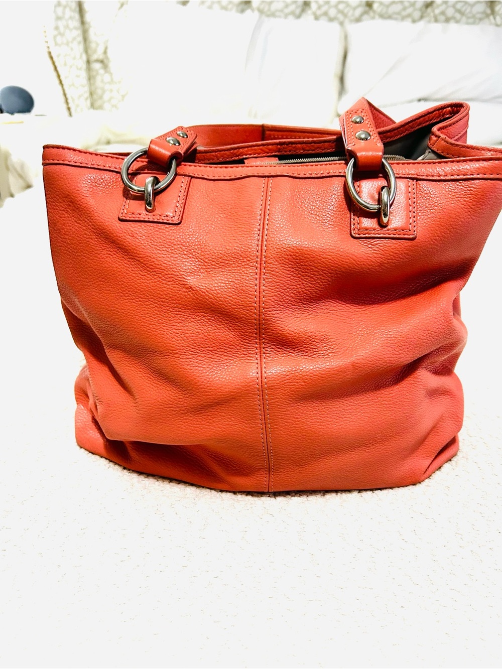 Coach Coral Pebbled Leather Shoulder Bag - Picture 2 of 6